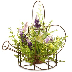 Lavender Flowers Arrangements in Kettle Frame
