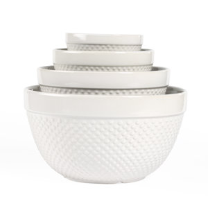 4 Piece Hobnail Mixing Bowl Set
