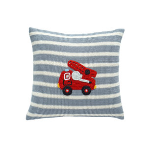 Summers Fire Truck Cotton Throw Pillow Summers Fire Truck Cotton Throw Pillow
