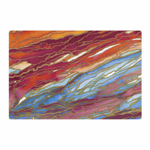 Ebi Emporium Agate Magic Watercolor Orange/Blue Area Rug