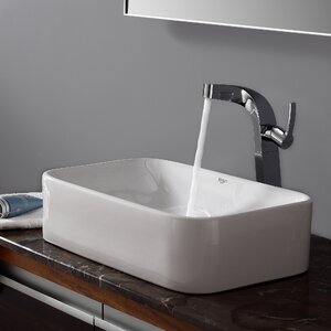 Ceramic Rectangular Vessel Bathroom Sink