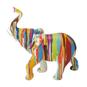 Catriona Elephant Glossy/Silver Resin Figurine