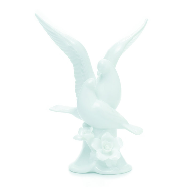 Weddingstar Glazed Porcelain Doves and Flowers Figurine Wayfair