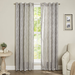 Hackmatack Nature/Floral Semi-Sheer Grommet Curtain Panels (Set of 2)