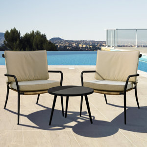 2-Sitzer Loungemöbel-Set Milos aus Rattan und A..