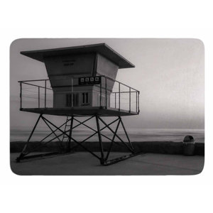Lifeguard Station At Dusk by Nick Nareshni Bath Mat