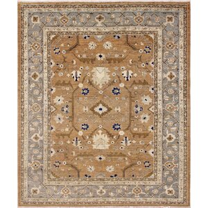 One-of-a-Kind Leann Hand-Knotted Wool Brown Area Rug