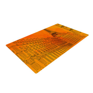 Fotios Pavlopoulos Parisian Sunsets City Orange Area Rug
