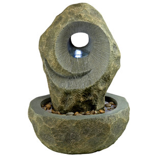 Table Fountains Wayfair Resin Waterfall Creek Cascading Tabletop Fountain With Led Light
