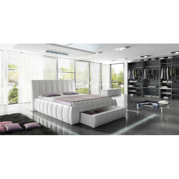 Orren Ellis Danvers Modern European Kingsize Upholstered Storage Orren Ellis Danvers Modern European Kingsize Upholstered Storage Platform Bed Wayfair