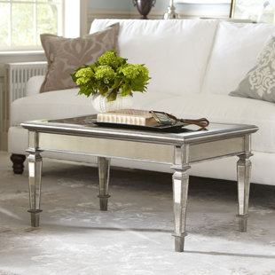 Gl Or Mirrored Coffee Table Wayfair Devonshire Mirrored Coffee Table