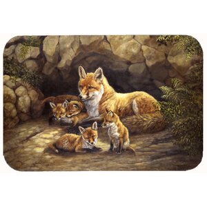 Family Foxes by the Den Kitchen/Bath Mat