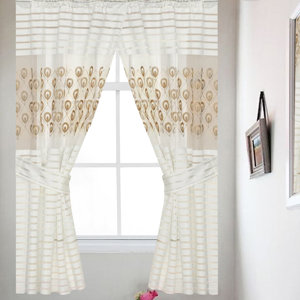 Seraphina Striped Semi-Sheer Rod Pocket Single Curtain Panel