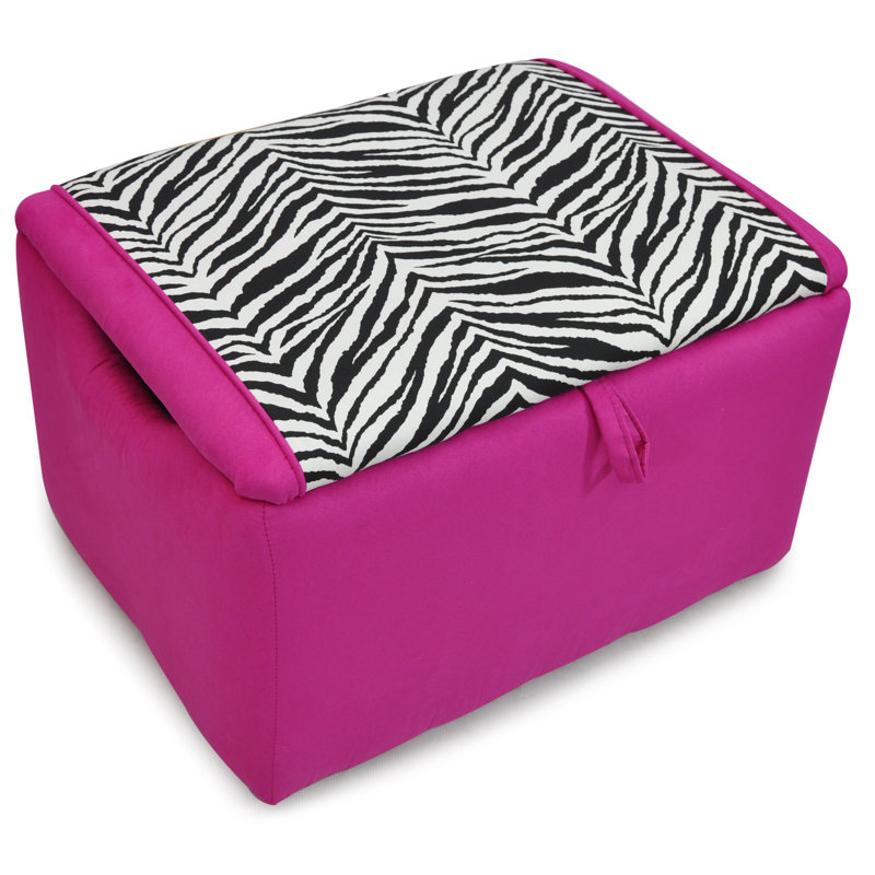 KidzWorld Mixy Kids Suede Ottoman with Storage Compartment & Reviews