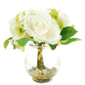 Mixed Floral in a Glass Vase with Faux Water