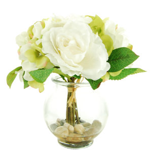 Mixed Floral in a Glass Vase with Faux Water