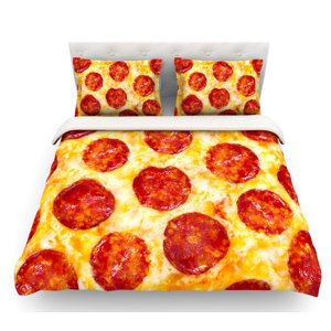 Pizza My Heart  Pepperoni Cheese Featherweight Duvet Cover
