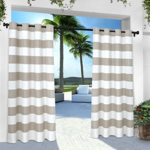 Plant City Striped Room Darkening Grommet Curtain Panels (Set of 2)