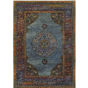 Rosalia Oriental Blue Area Rug