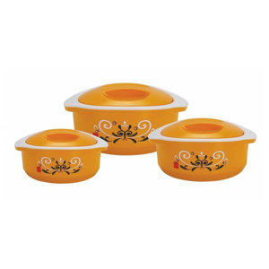 3-Piece Stainless Steel Round Casserole Set