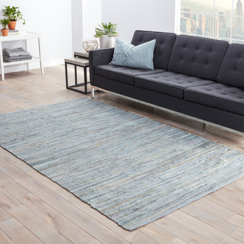 Beachcrest Home Cummins Cotton Solids/Handloom Blue Area Rug & Reviews