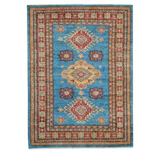 Kazak Hand-Knotted Blue/Red Area Rug