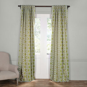 Sagebrush Geometric Blackout Thermal Rod Pocket Single Curtain Panel