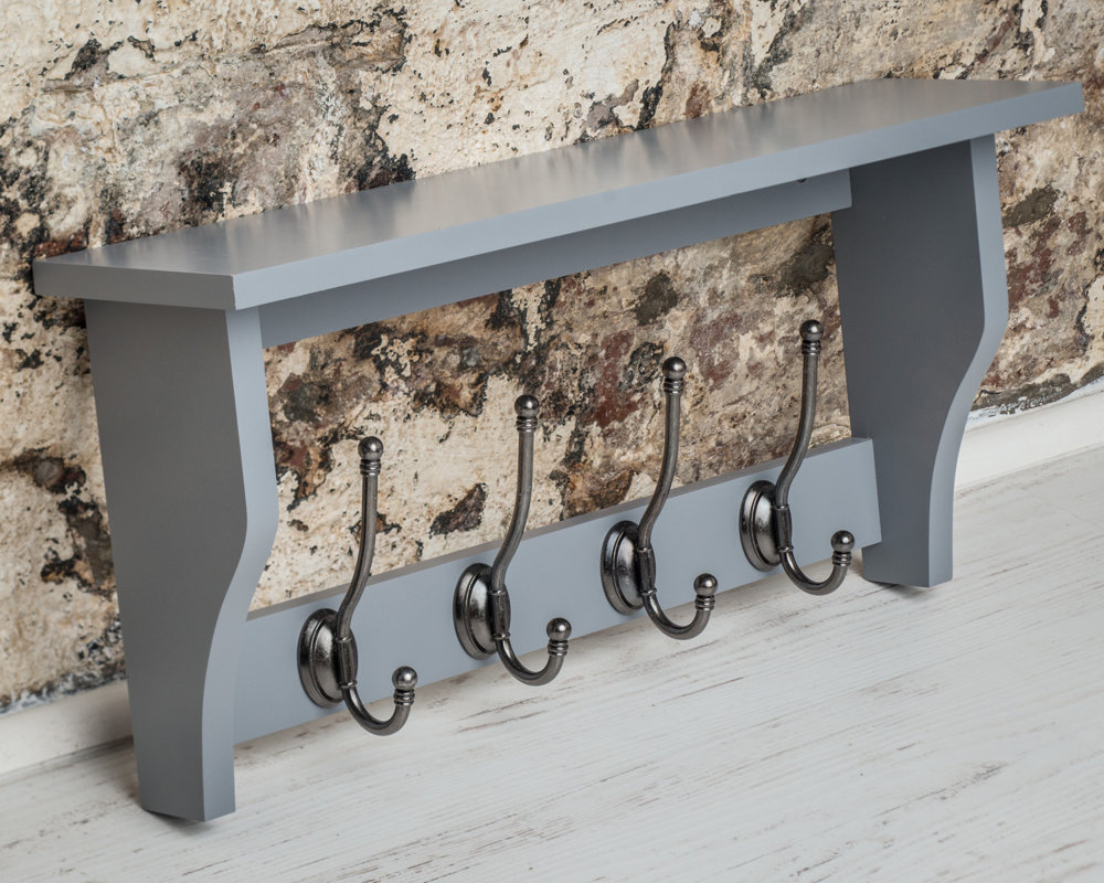 Maine Furniture Co. Heritage Shelf with 4 Coat Hooks & Reviews