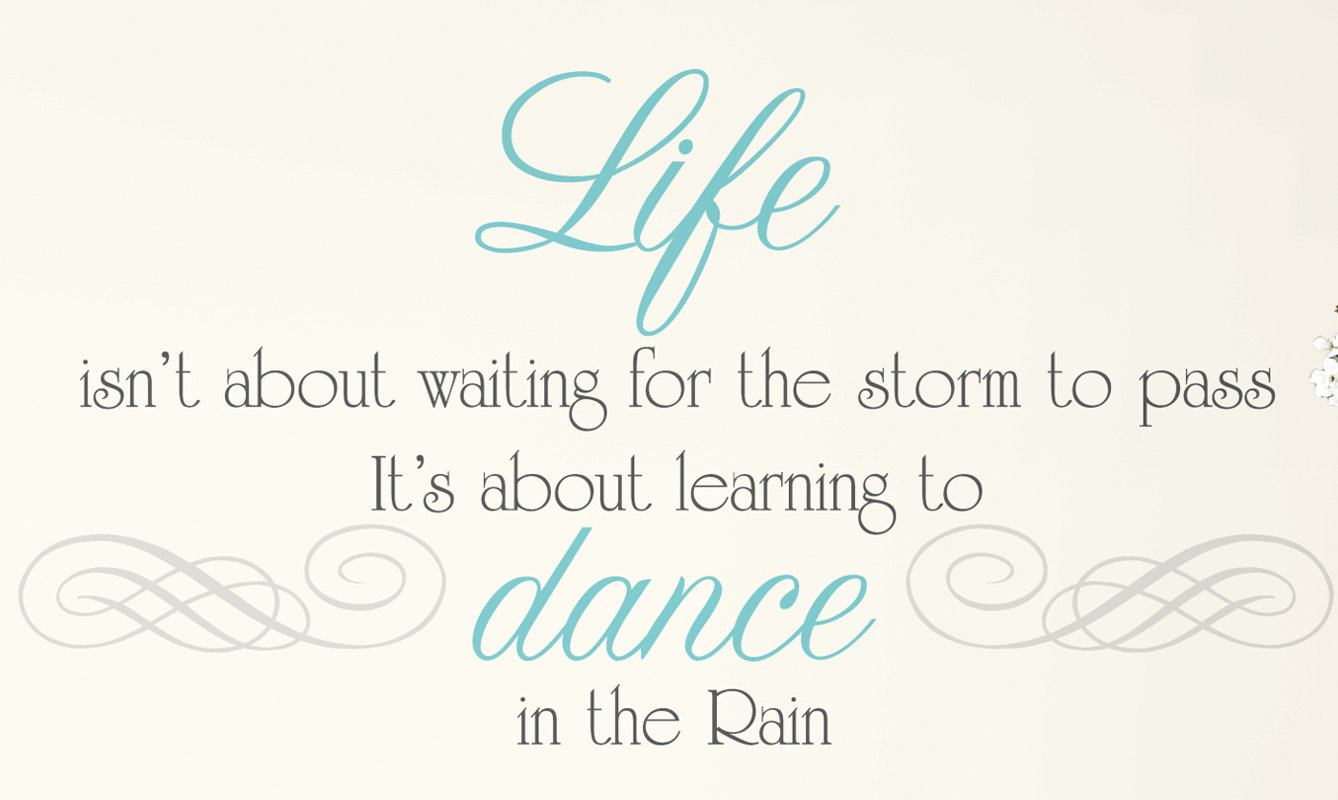 Peel and Stick 10 Piece Dance The Rain Quote Wall Decal