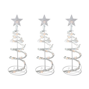 Spiral Cone Walkway Christmas Tree Lighting Display Set Of 3 Spiral Cone Walkway Christmas Tree Lighting Display Set Of 3