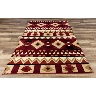 Native American Print Rugs Wayfair Paugh Premium Southwestern Natïve Red Cream Area Rug