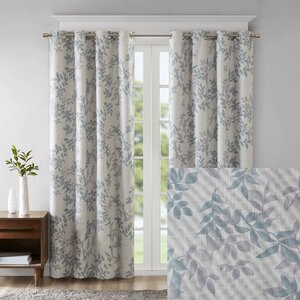 Myerstown Printed Botanical Nature/Floral Max Blackout Thermal Grommet Single Curtain Panel