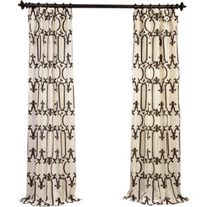 Royal Gate Flocked Faux Silk Taffetta Rod Pocket Single Curtain Panel