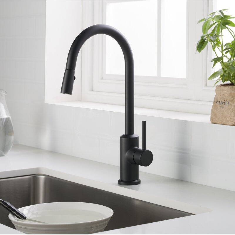 Latitude Run Murray Pull Out Single Handle Kitchen Faucet & Reviews ...