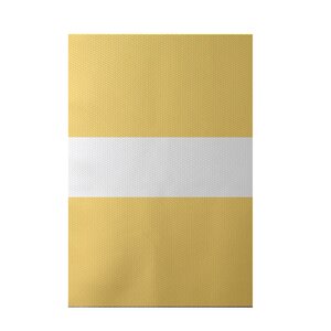Narrow the Gap Stripe Print Soft Lemon Indoor/Outdoor Area Rug