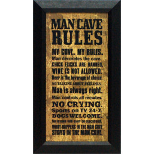 Man Cave Rules Wayfair Man Cave Rules Framed Textual Art