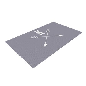 Arrow Monogram Gray Area Rug