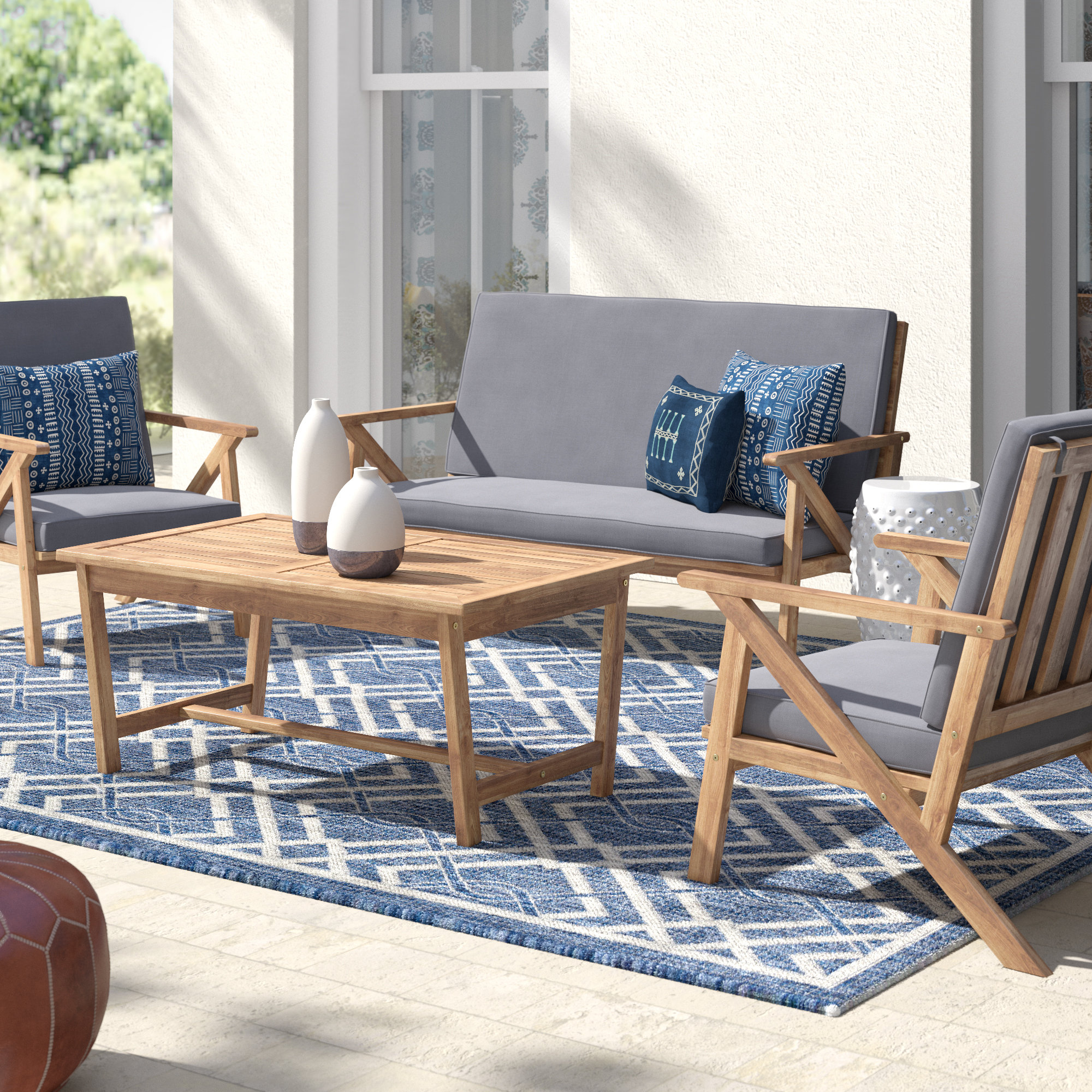 Mistana Morley 4 Piece Sofa Set With Cushions Reviews Wayfair