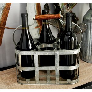 Galvanized 6-Bottle Tabletop Wine Rack