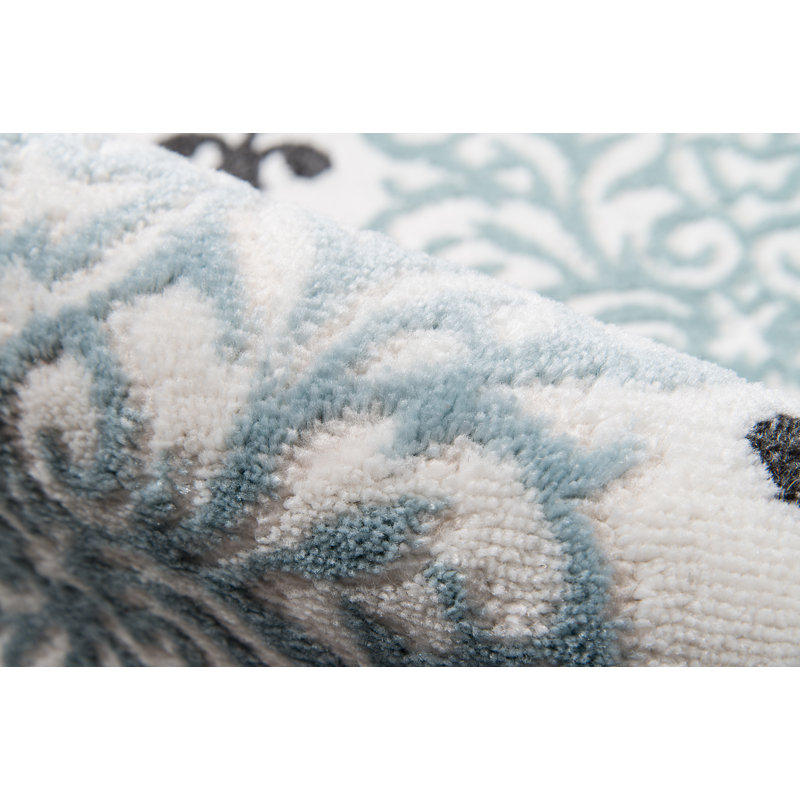 Alcott Hill Kinsley Teal/Black Area Rug & Reviews Wayfair