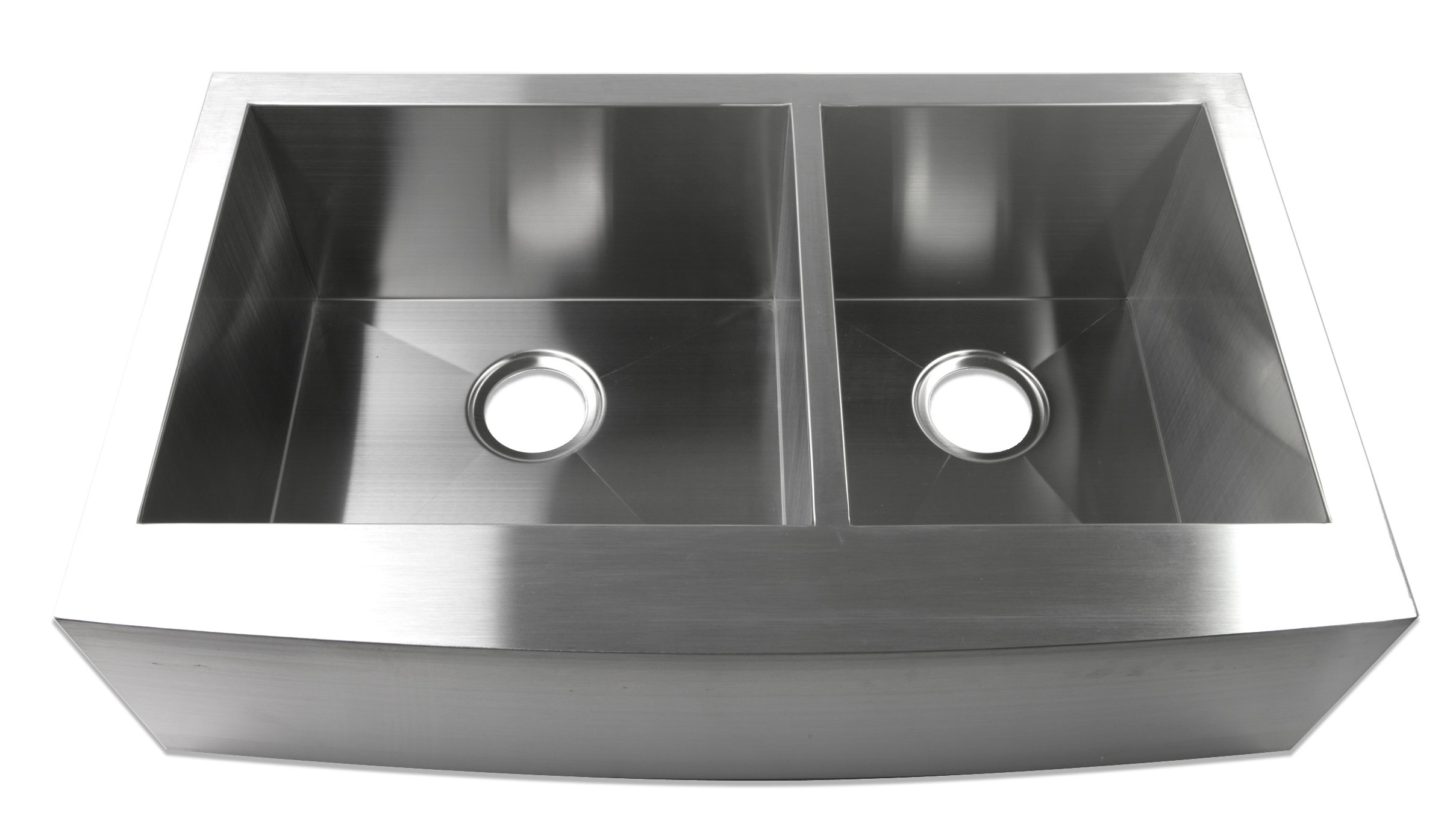 Luxier 33 X 20 Farmhouse A 60 40 Offset Double Bowl Stainless Luxier 33 X 20 Farmhouse A 60 40 Offset Double Bowl Stainless Steel Handmade Zero Radius Kitchen Sink Wayfair