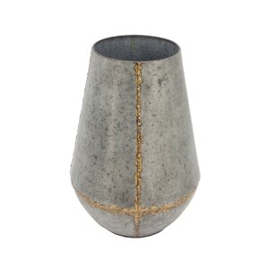Reeves Distressed Gray Decorative Metal Vase