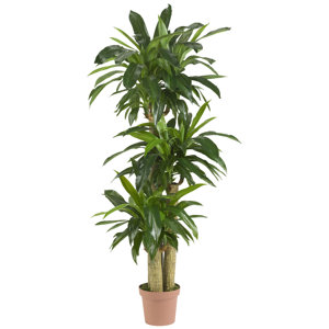 Corn Stalk Dracaena Silk Floor Plant in Pot