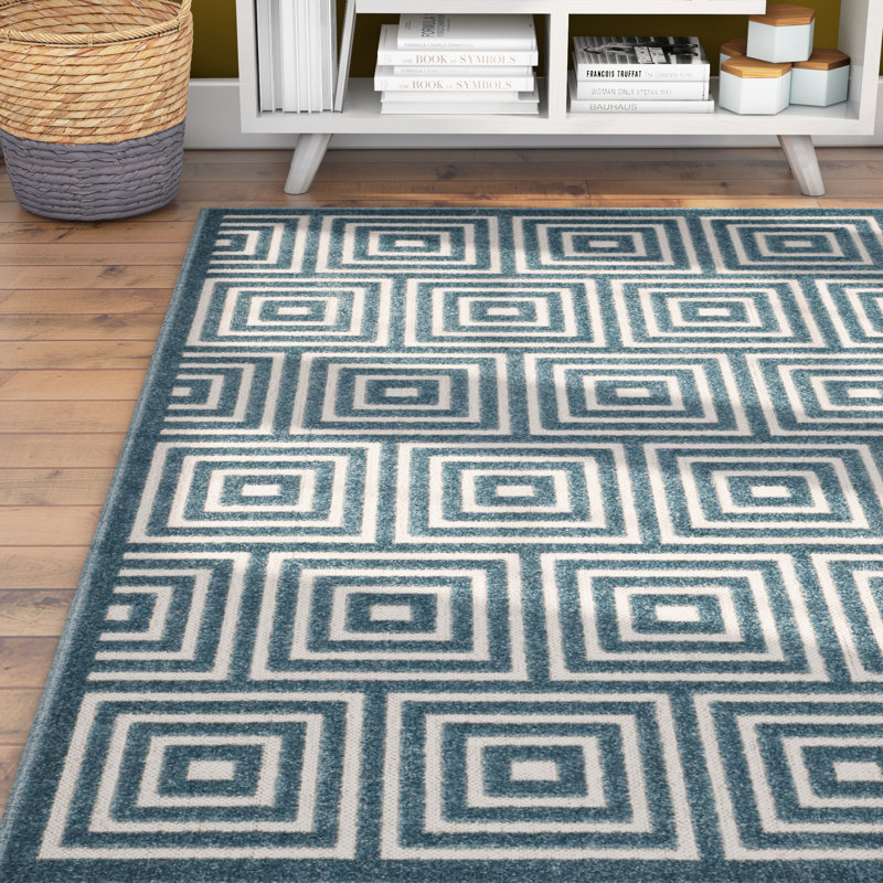 George Oliver Candor Contemporary Blue Outdoor Area Rug Reviews Candor Contemporary Blue Outdoor Area Rug