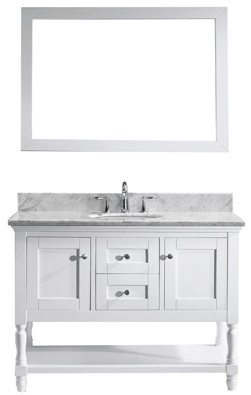 Virtu USA Julianna 49" Single Bathroom Vanity Set with White Marble Top