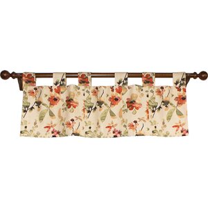 Spring Blooms Patchwork Tab Curtain Valance