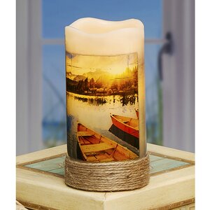 LED Real Wax Canoe Unscented Flamless Candle