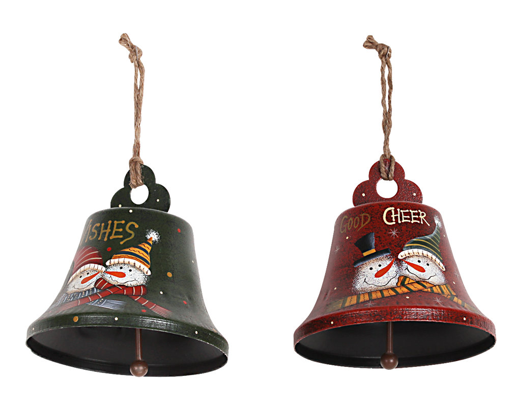 AttractionDesignHome Santa and Snowman 2 Piece Medium Jingle Bell