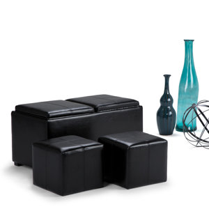 Avalon 5 Piece Rectangular Storage Ottoman Set