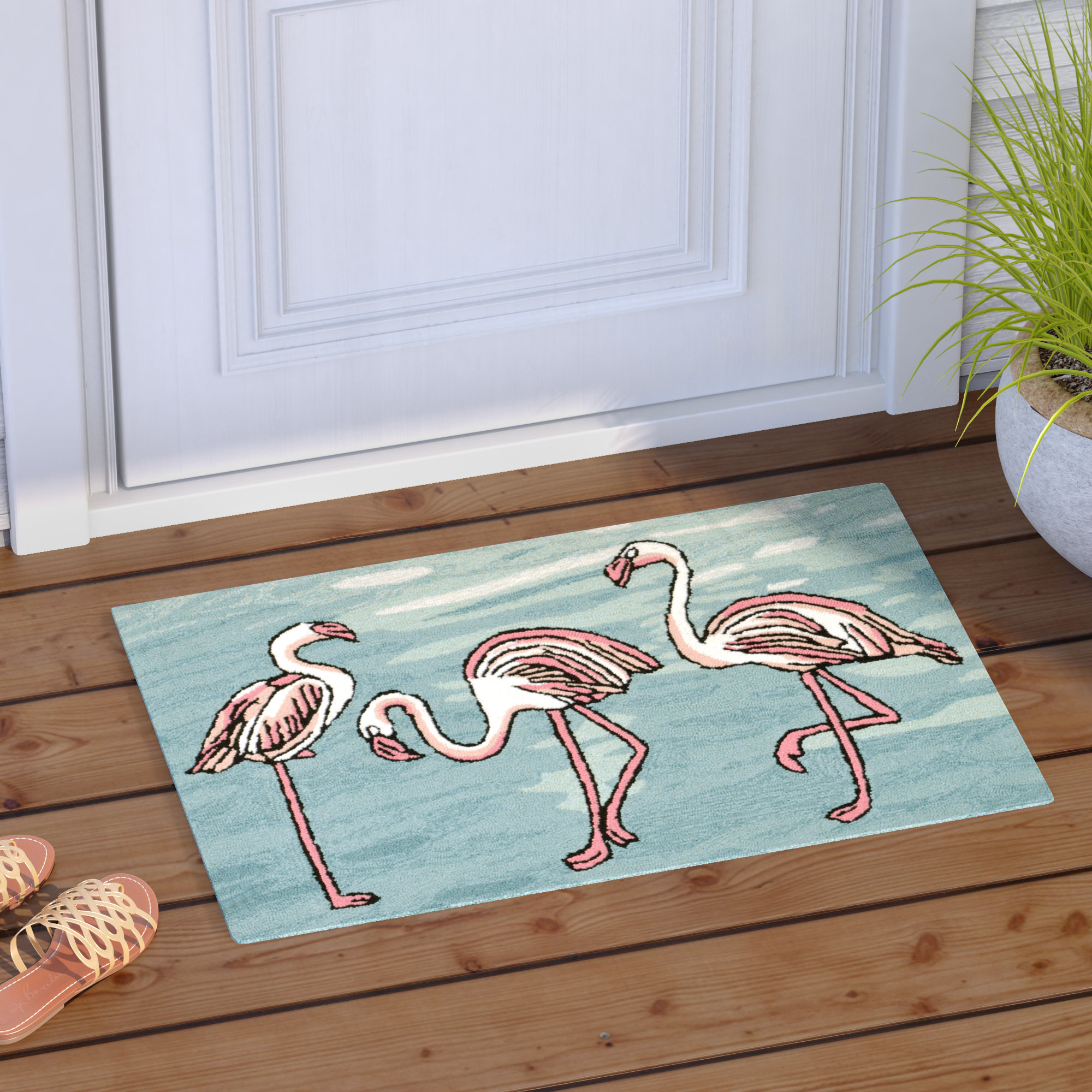 Highland Dunes Boller Flamingo Handmade Blue Indoor Outdoor Area Rug Highland Dunes Boller Flamingo Handmade Blue Indoor Outdoor Area Rug Reviews Wayfair